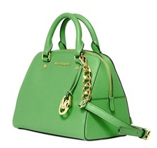 Denim dress green bag by modates.gr